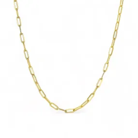 10K yellow gold paper clip choker Italy crafted-7680