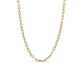 14k Gold Large Square Oval Link Chain Necklace