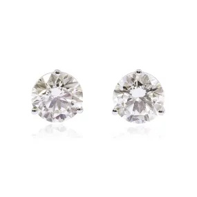 14K WHITE GOLD DIAMOND STUD EARRINGS - 5.42CTW