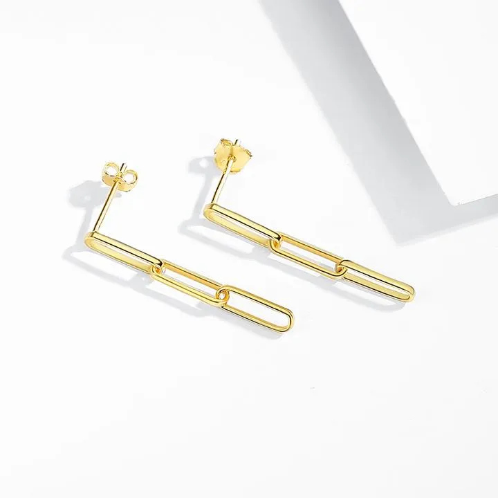 18k/925 Vermeil Chain Stud Earrings