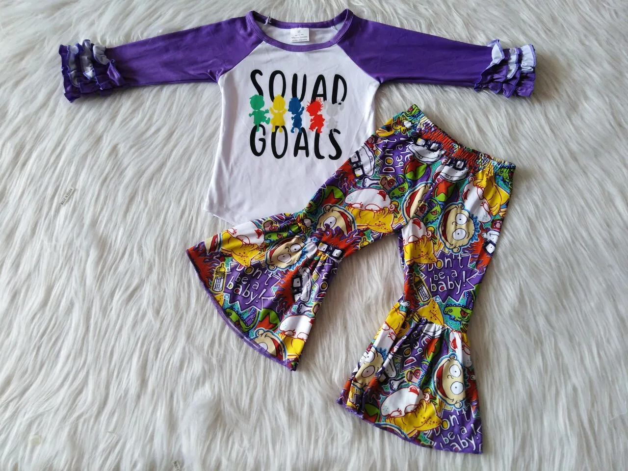 6 A25-5 girl purple cartoon long sleeve winter set-promotion 2023.10.28