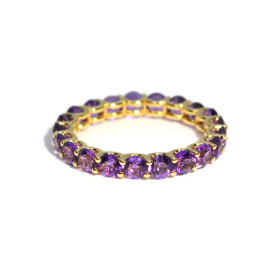 A & Furst - France - Eternity Band Ring with Amethyst, 18k Yellow Gold