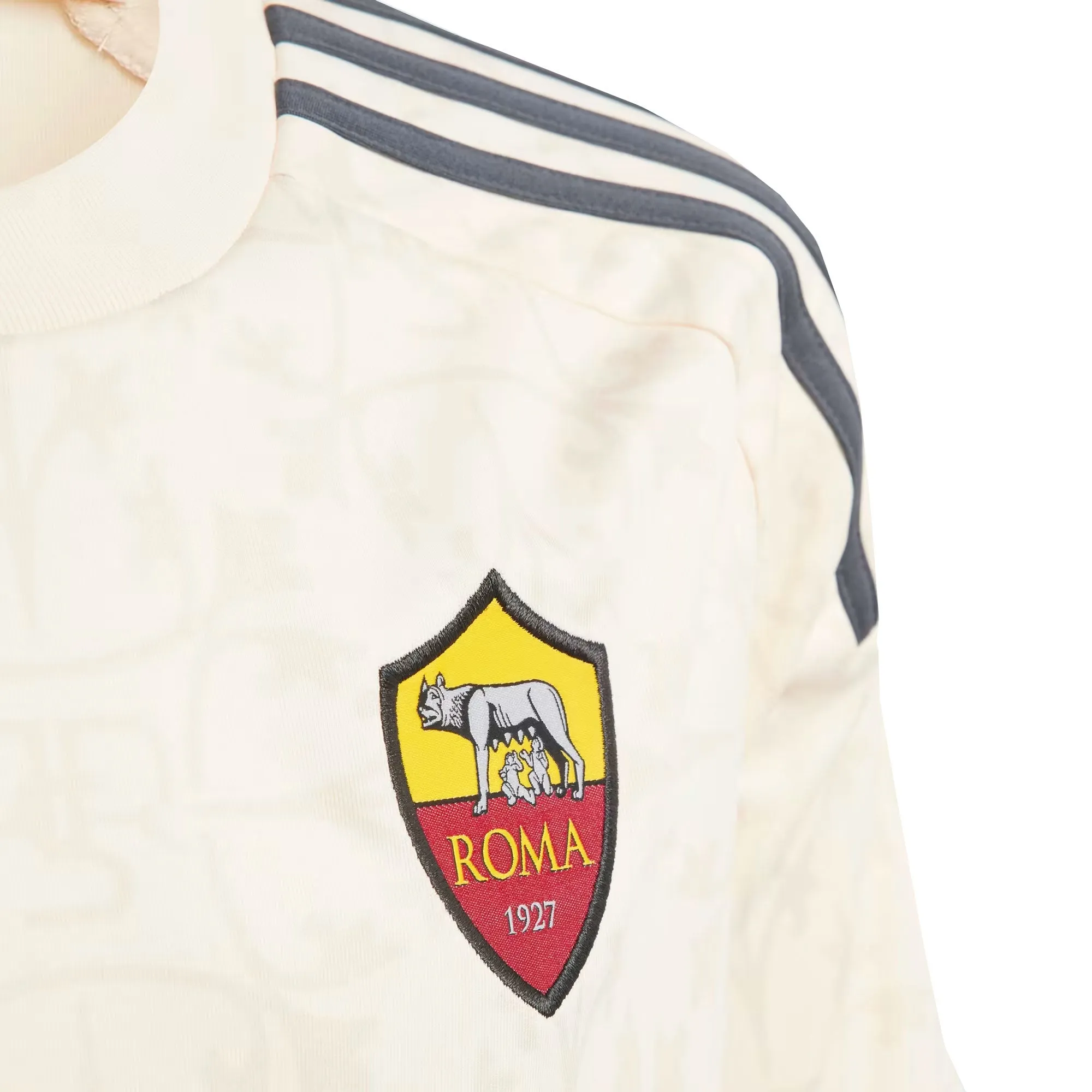 adidas Kids AS Roma 2023/24 Away Jersey Ecru Tint