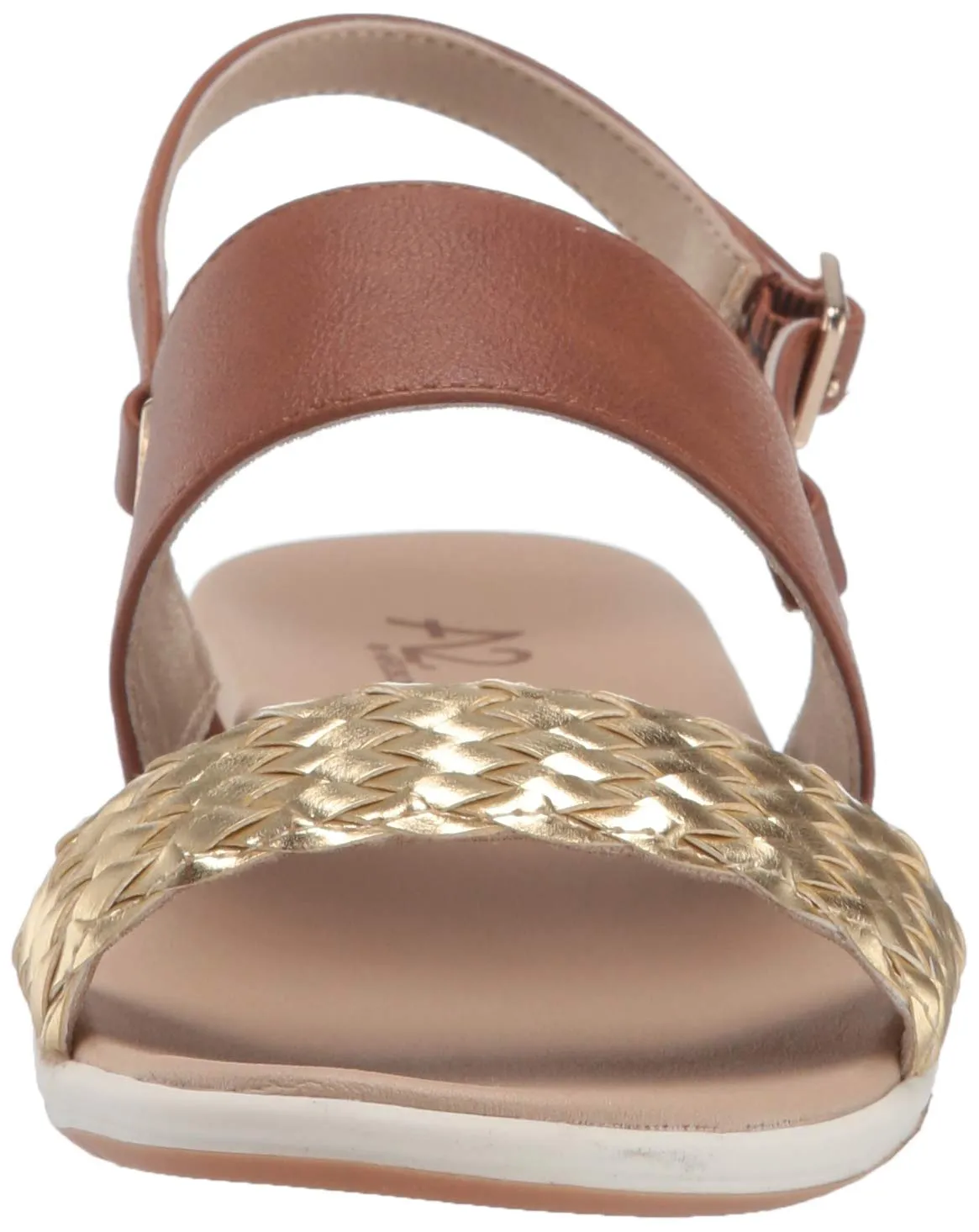 Aerosoles A2 Women's First Watch Flats Sandals Ankle Strap Dark Tan Combo