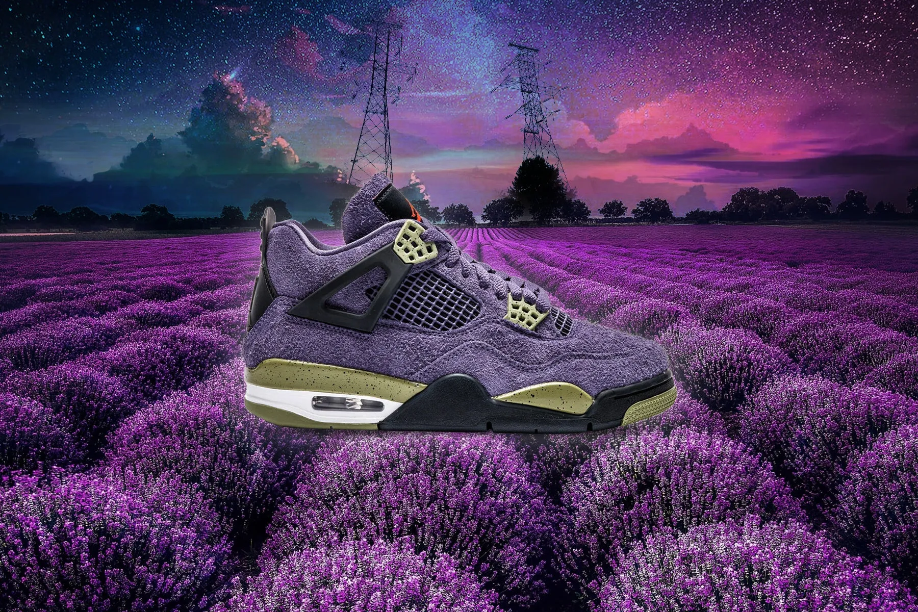 Air Jordan 4 Retro Women's - Canyon Purple/Safety Orange/Alligator