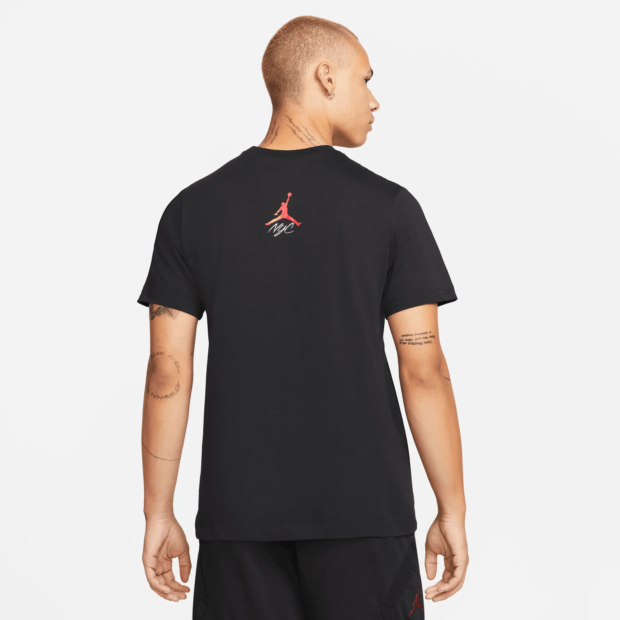 Air Jordan Mens "New York" Stencil T-Shirt 'Black'