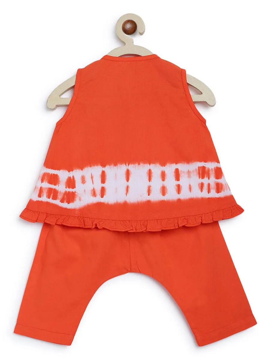 Baby Girl Set Tie Dye Stripe - Orange