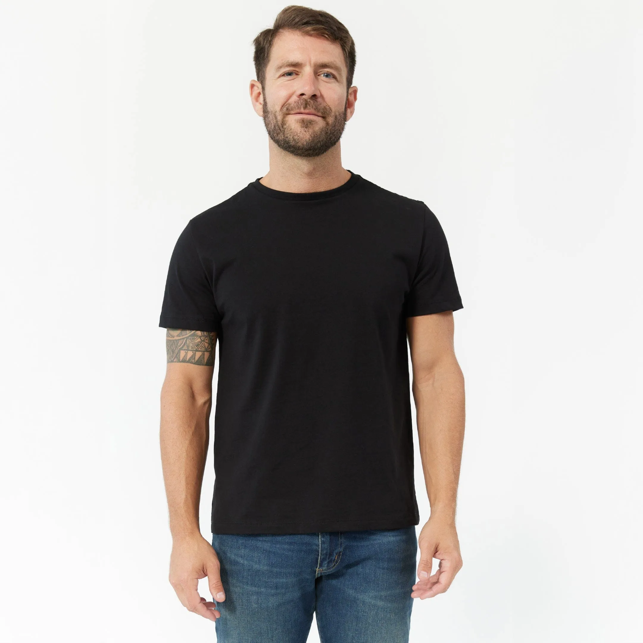 Black Pima Cotton Crew Neck Tee