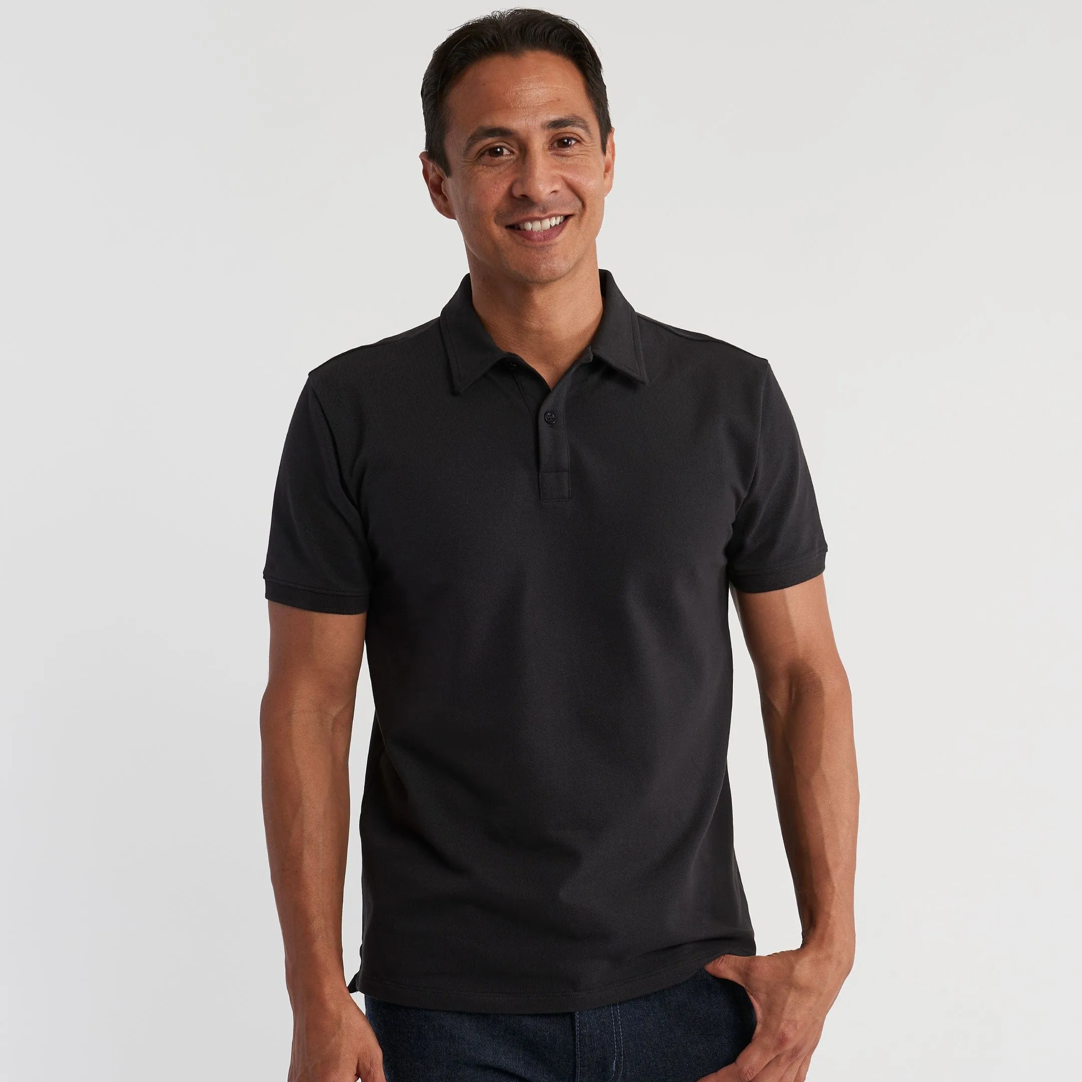 Black Pique Daily Polo