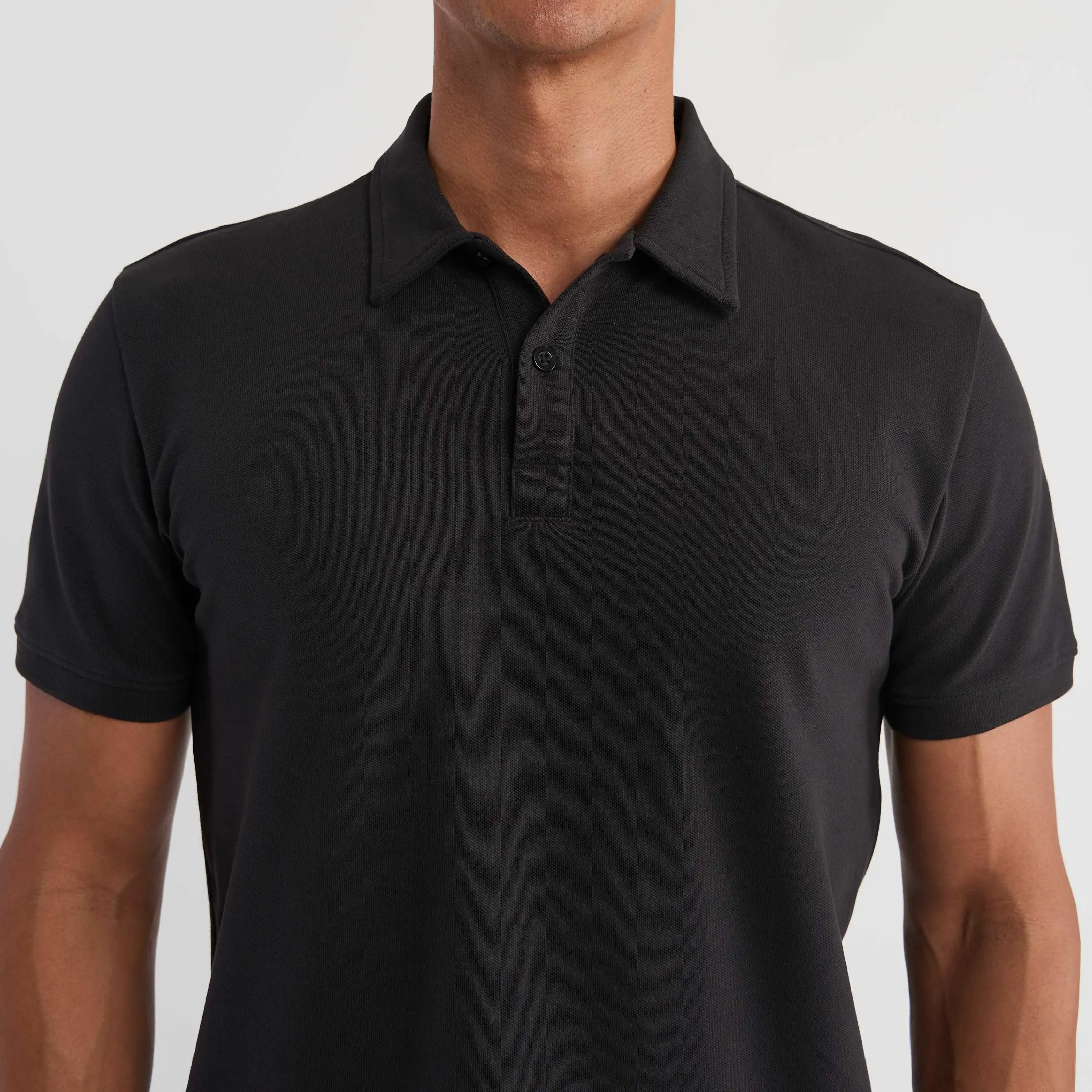 Black Pique Daily Polo