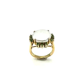 Blister Pearl & Peridot Ring