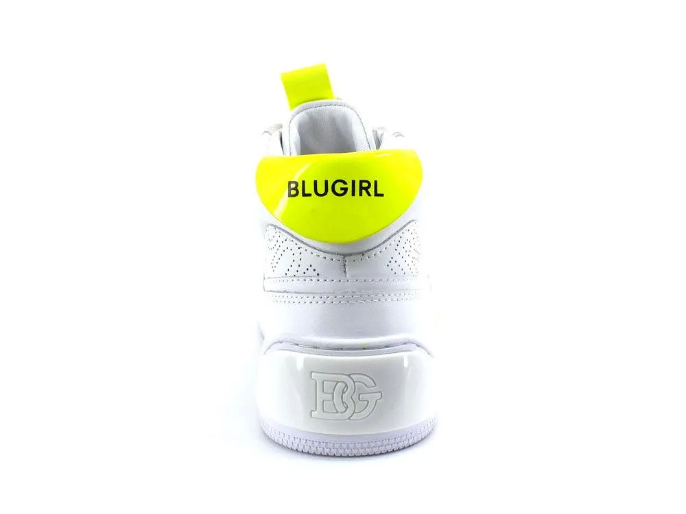 BLUGIRL Blumarine Wow 02 Sneaker Pelle White Yellow 6A2511PX246