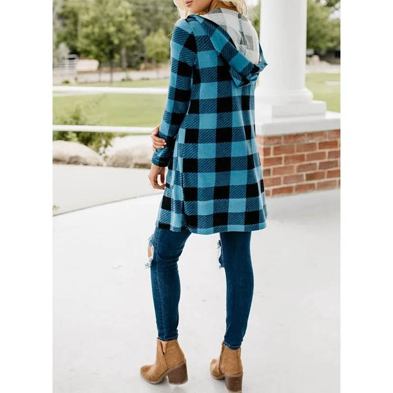 Buffalo Check Hooded Button Jacket