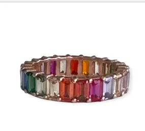 Channel Set Rainbow Ring