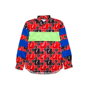 Comme des Garcons SHIRT Boys Patchwork “Cincinnati Bearcats” Pattern Shirt