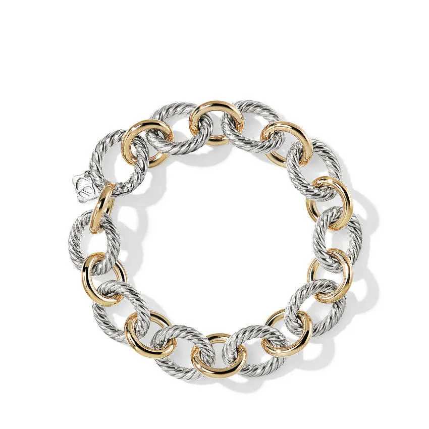 David Yurman Oval Large Link Bracelet with Gold