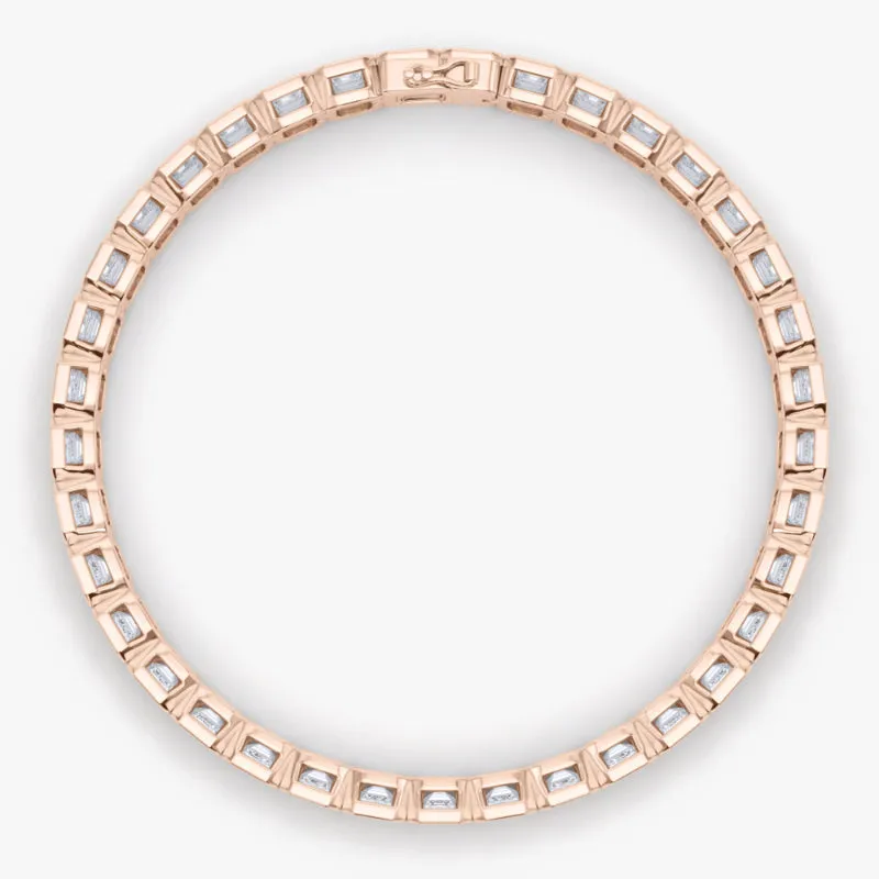 Emerald Cut Bezel Diamond Tennis Bracelet