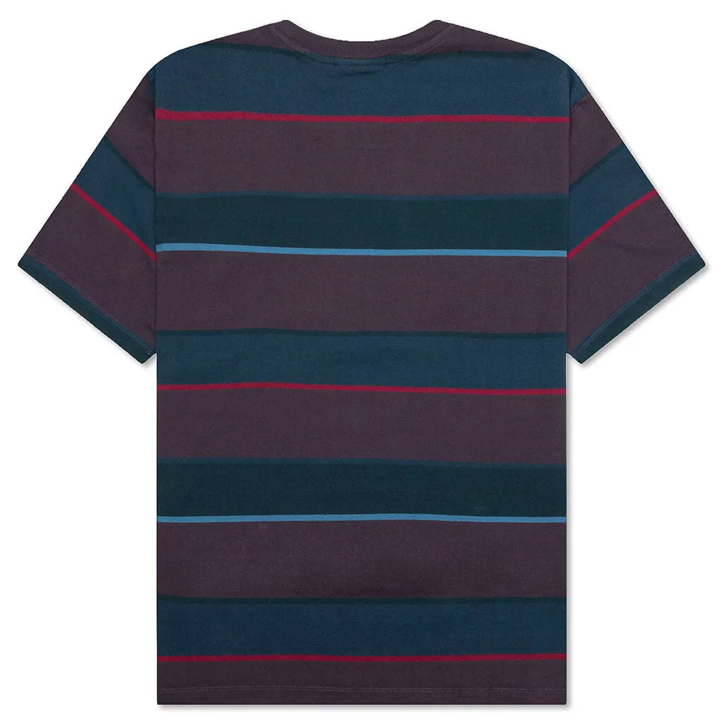 Fast Food Logo Striped T-Shirt - Aubergine