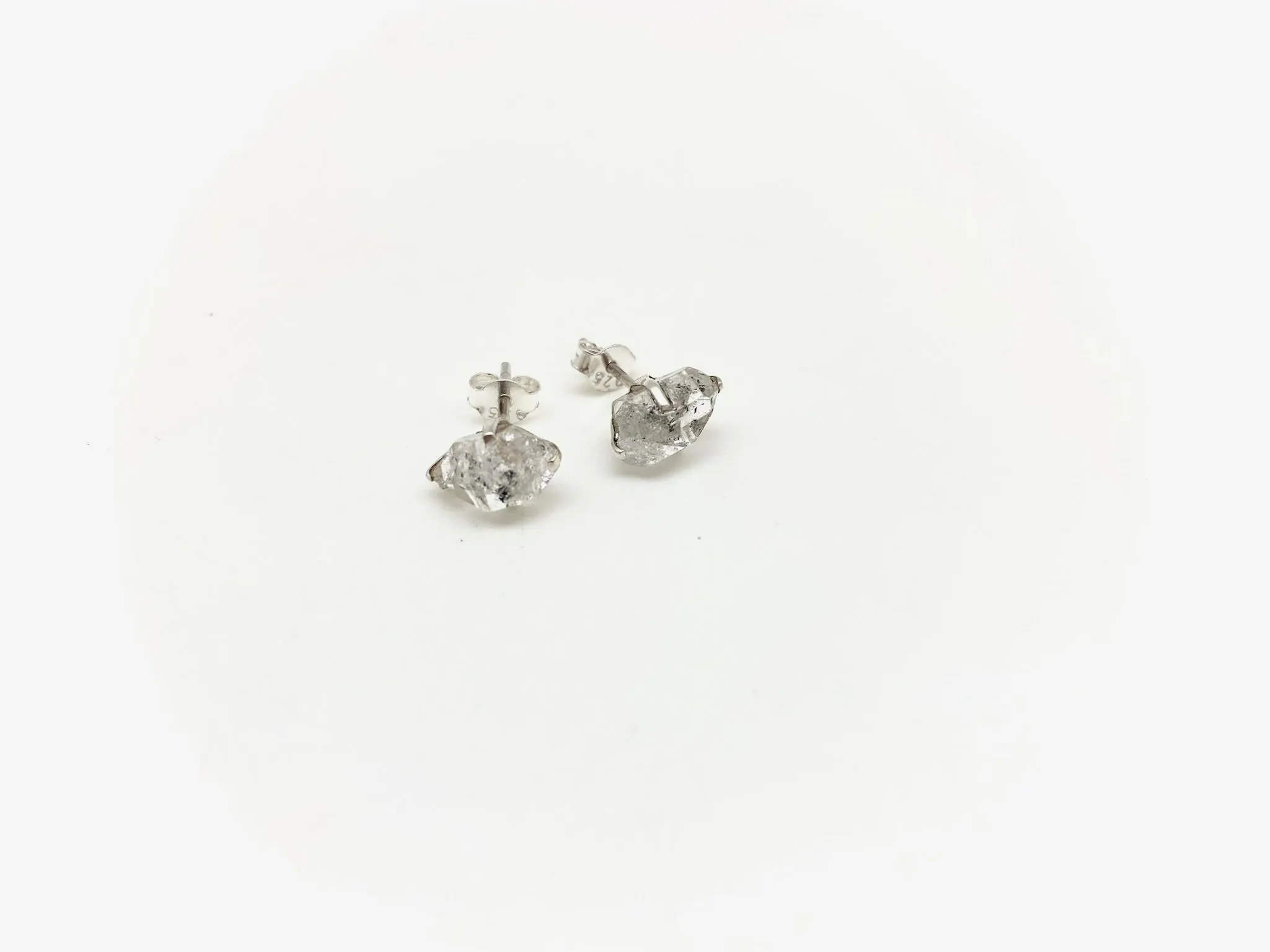 Genevieve Raw Studs - Herkimer Diamonds