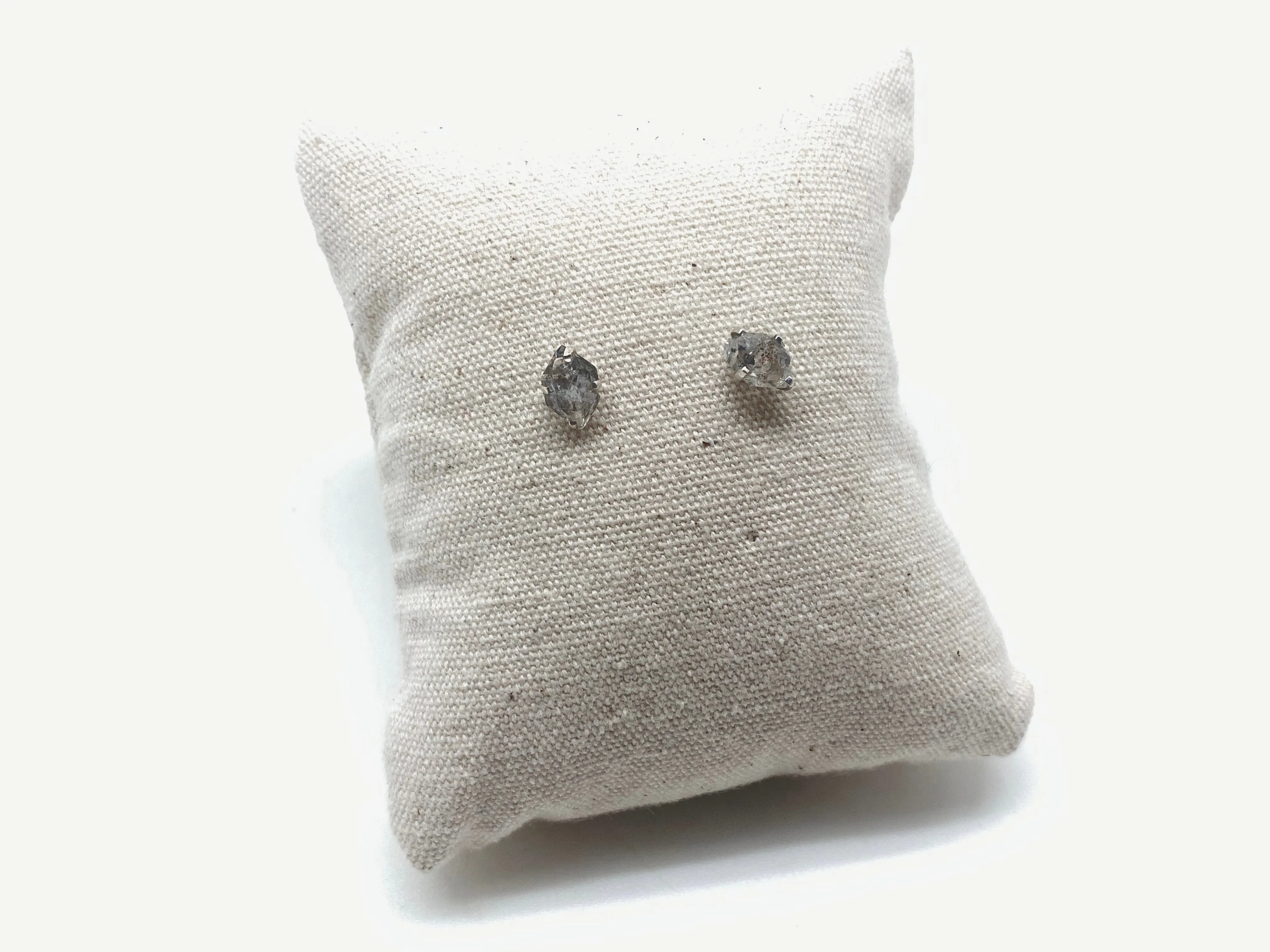 Genevieve Raw Studs - Herkimer Diamonds