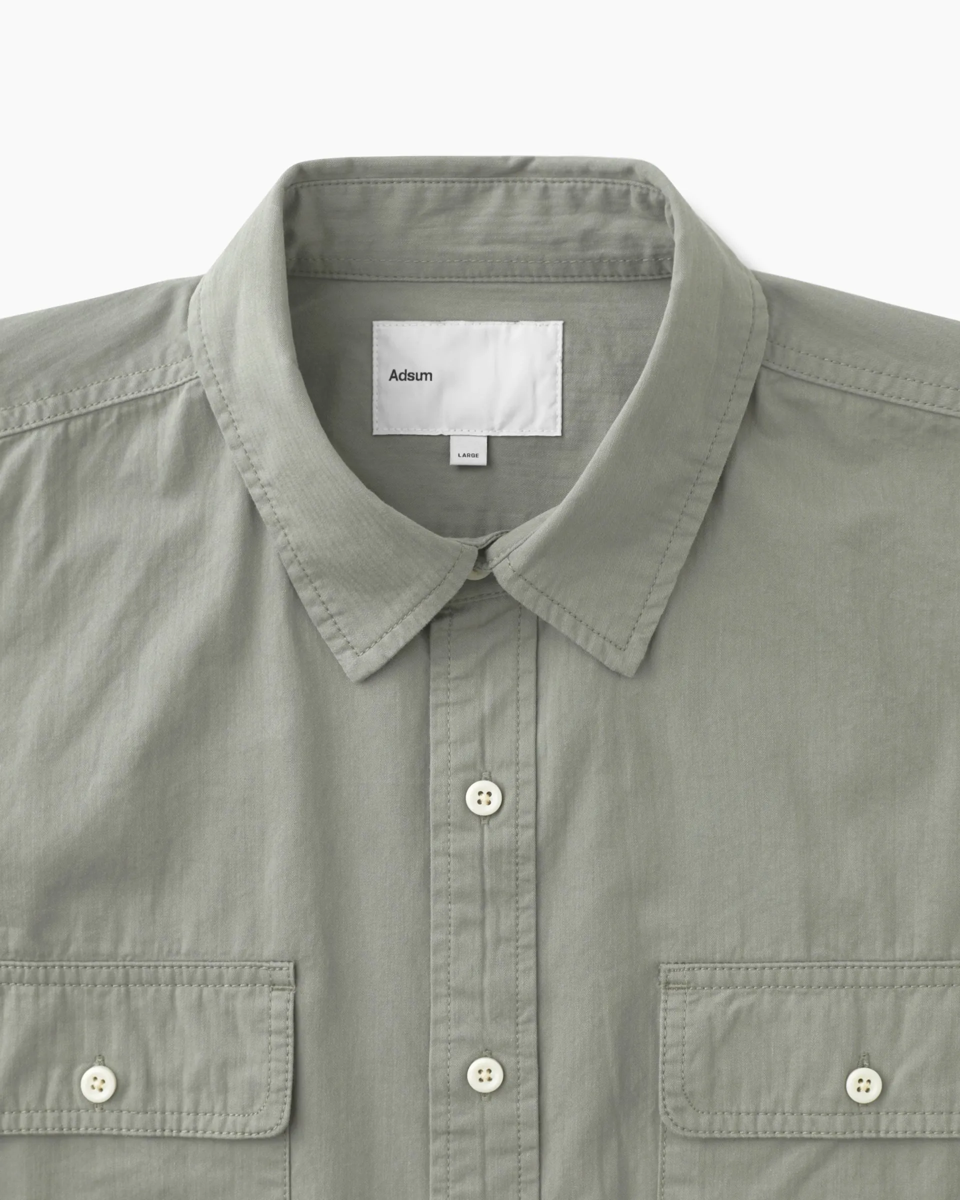 Herringbone Twill Classic Workshirt Sage Mint