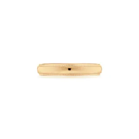 KWIAT Half Round Men Band with Milgrain Edge in 18K Yellow Gold