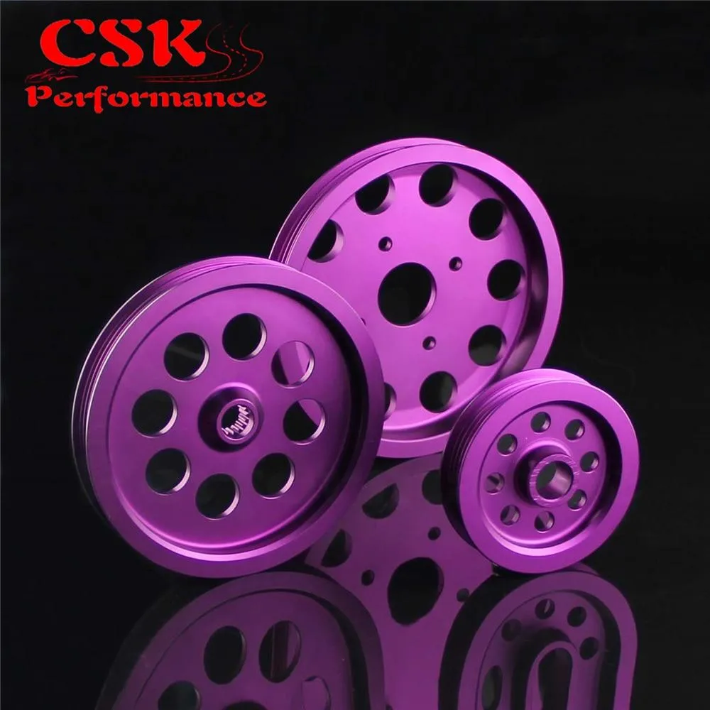 LIGHT-WEIGHT CRANK PULLEY Fits For Nissan skyline GTS GTR RB20 RB25 RB26 PULLEY PURPLE