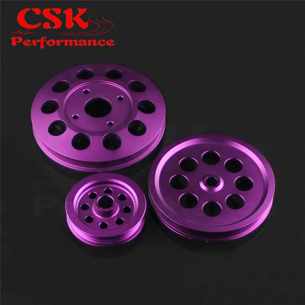 LIGHT-WEIGHT CRANK PULLEY Fits For Nissan skyline GTS GTR RB20 RB25 RB26 PULLEY PURPLE