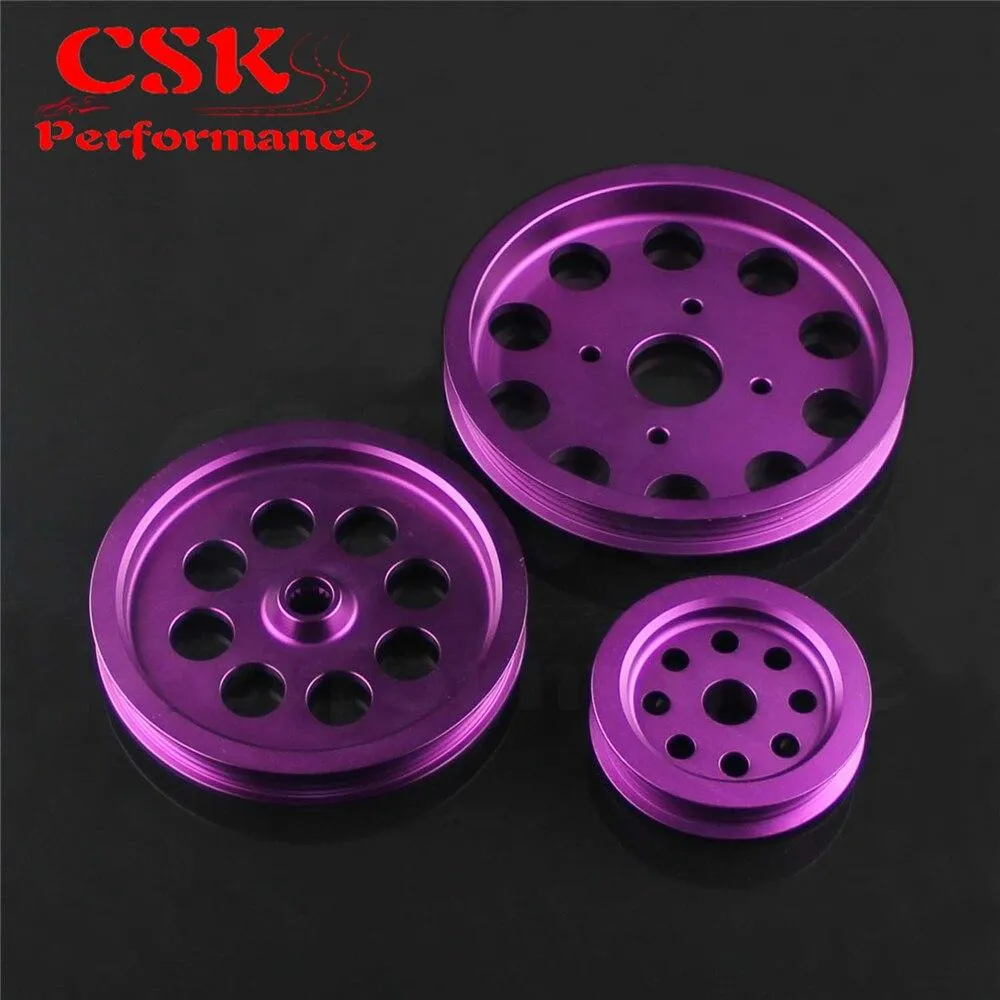 LIGHT-WEIGHT CRANK PULLEY Fits For Nissan skyline GTS GTR RB20 RB25 RB26 PULLEY PURPLE