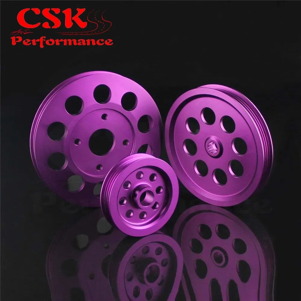 LIGHT-WEIGHT CRANK PULLEY Fits For Nissan skyline GTS GTR RB20 RB25 RB26 PULLEY PURPLE