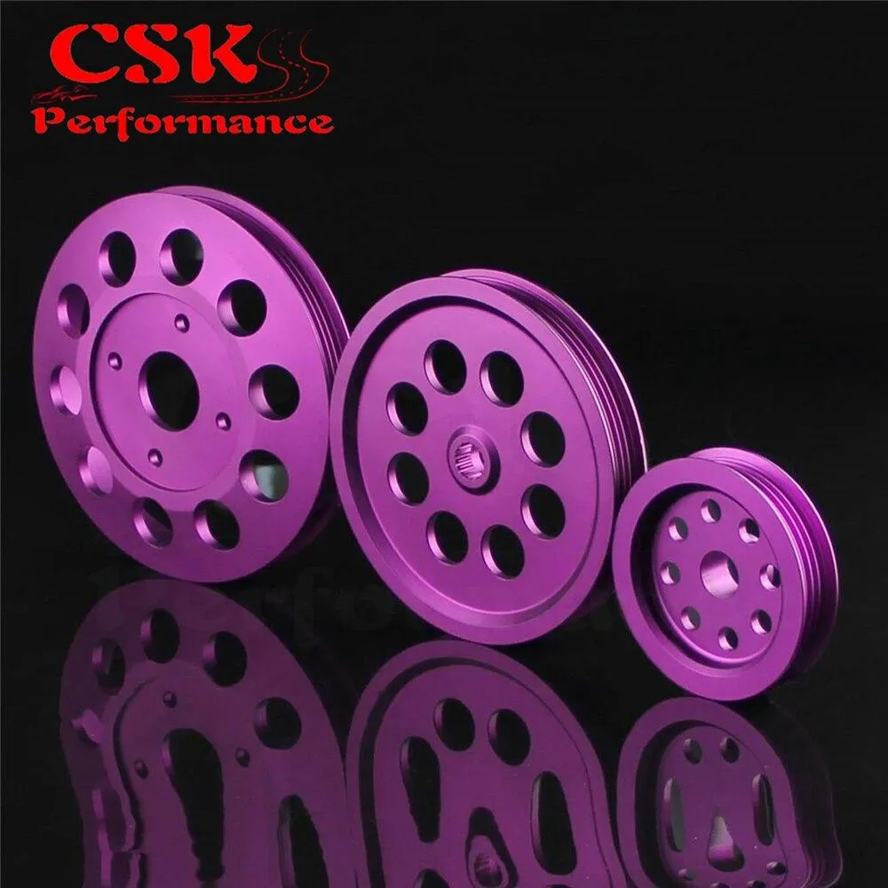 LIGHT-WEIGHT CRANK PULLEY Fits For Nissan skyline GTS GTR RB20 RB25 RB26 PULLEY PURPLE