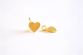 Matte Vermeil Wholesale Gold Hammered Heart Charm- 18k gold plated Sterling Silver Heart Charm Pendant, Gold Heart, Stamping Heart, Dangle Heart, 121