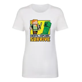 Minecraft Jolly Mobs Create, Explore, Survive Women's Short Sleeve T-Shirt