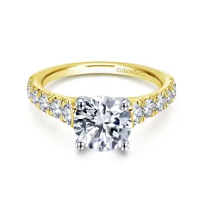 Mounting Only, 14K Yellow Gold Diamond Engagement Ring