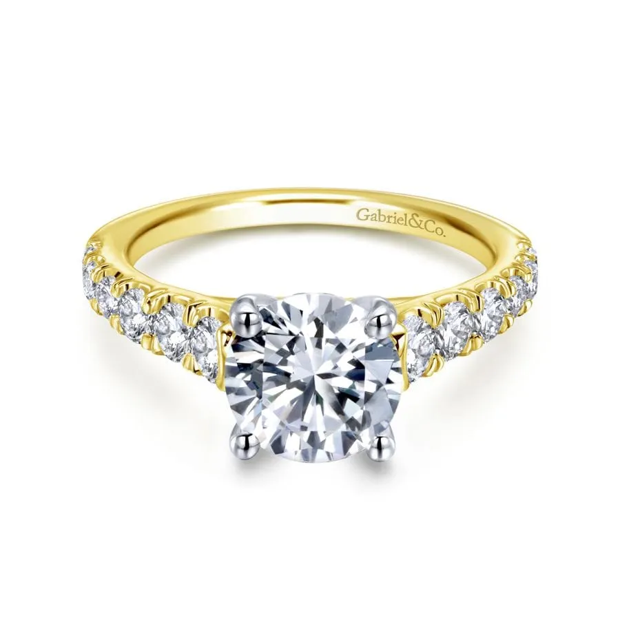 Mounting Only, 14K Yellow Gold Diamond Engagement Ring