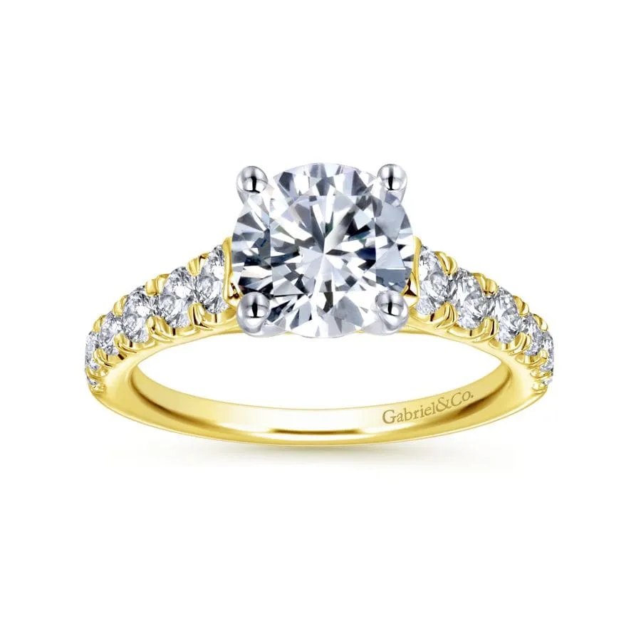 Mounting Only, 14K Yellow Gold Diamond Engagement Ring