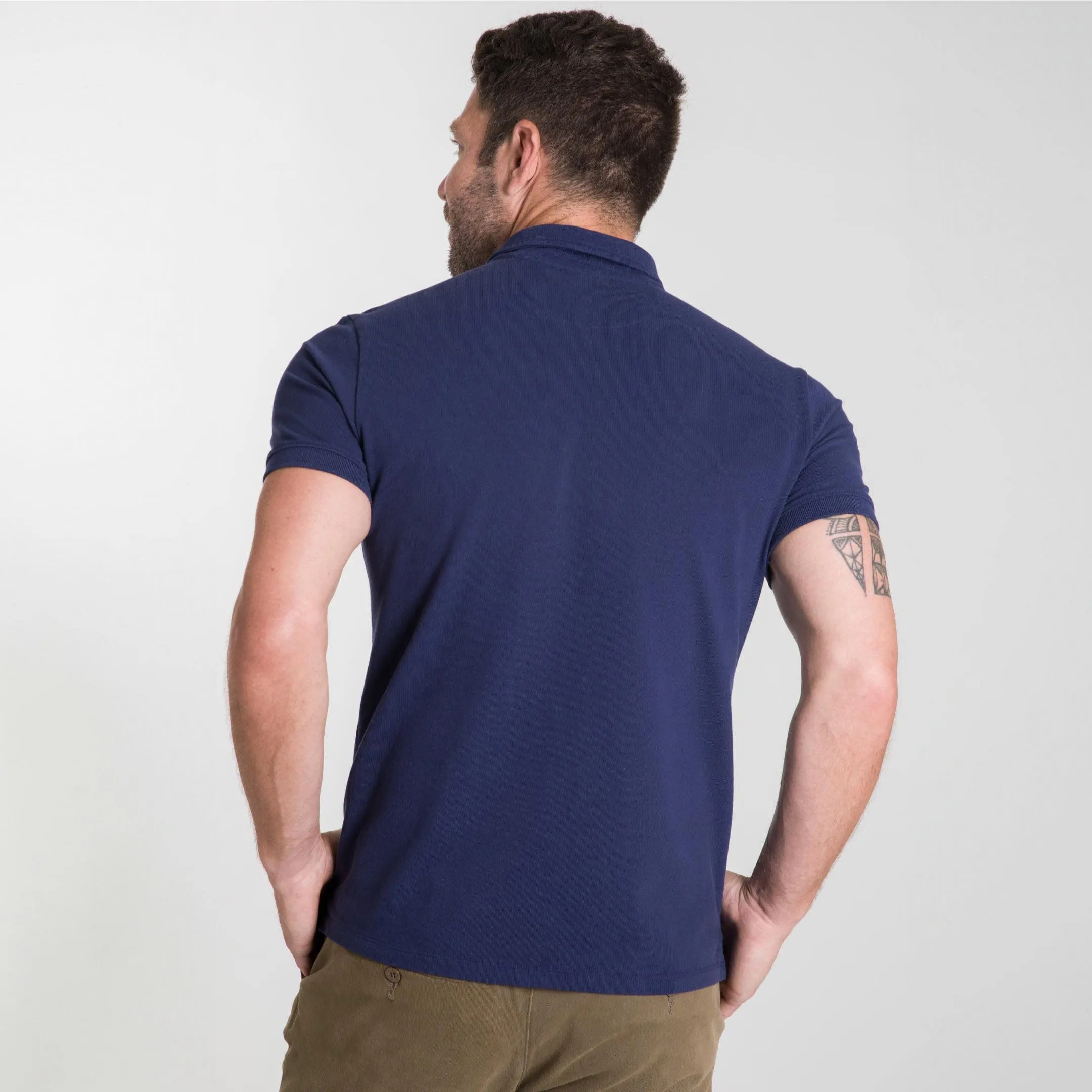 Navy Pique Daily Polo