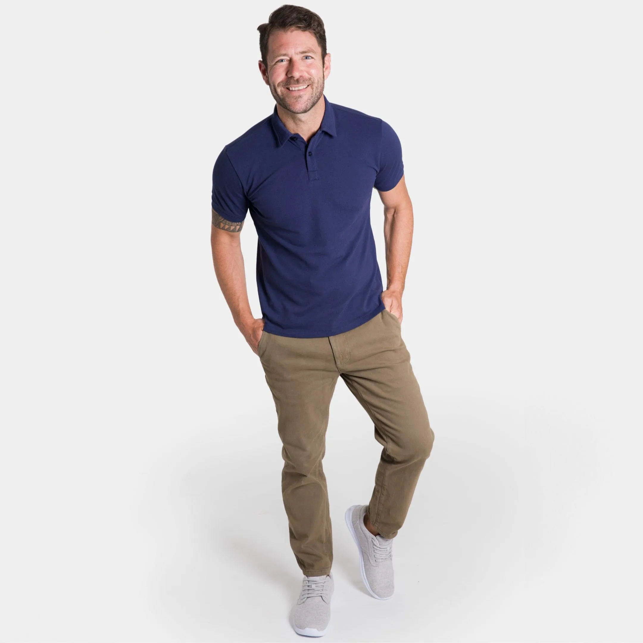 Navy Pique Daily Polo