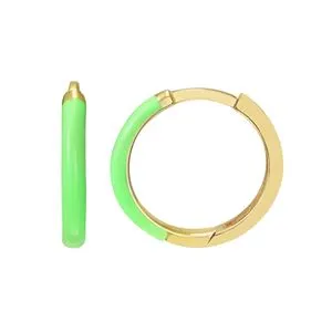 Neon Green Enamel Hoops