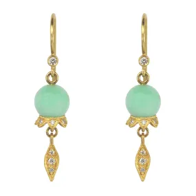 Smooth Round Chrysoprase Lily of the Valley Earrings