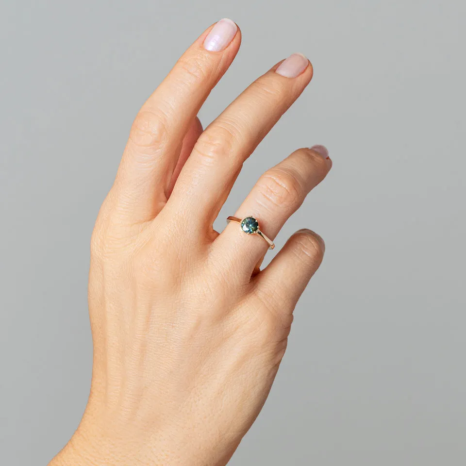 Sun & Moon Ring - Bicolor Teal Sapphire