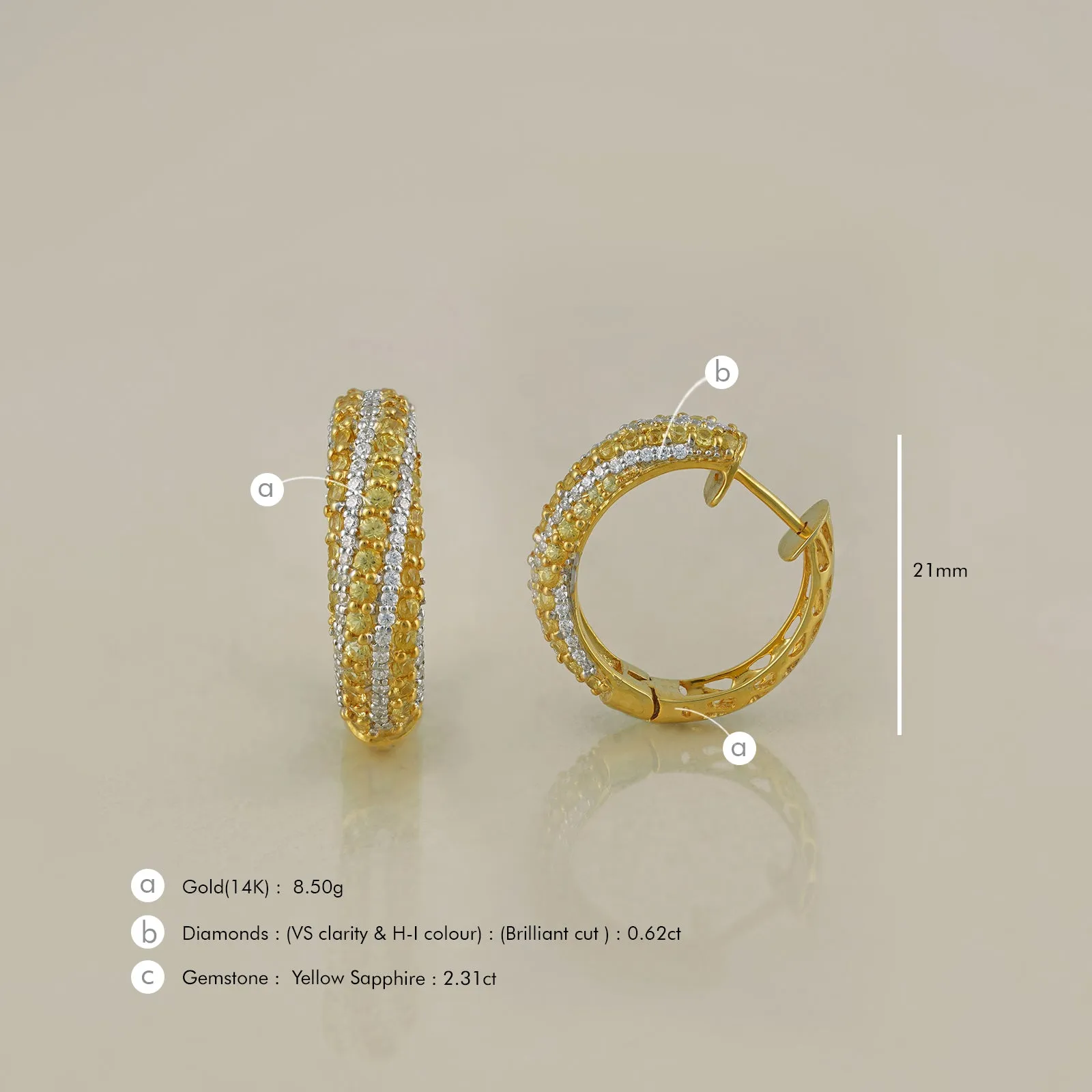 Susan Yellow Sapphire Mini Hoops