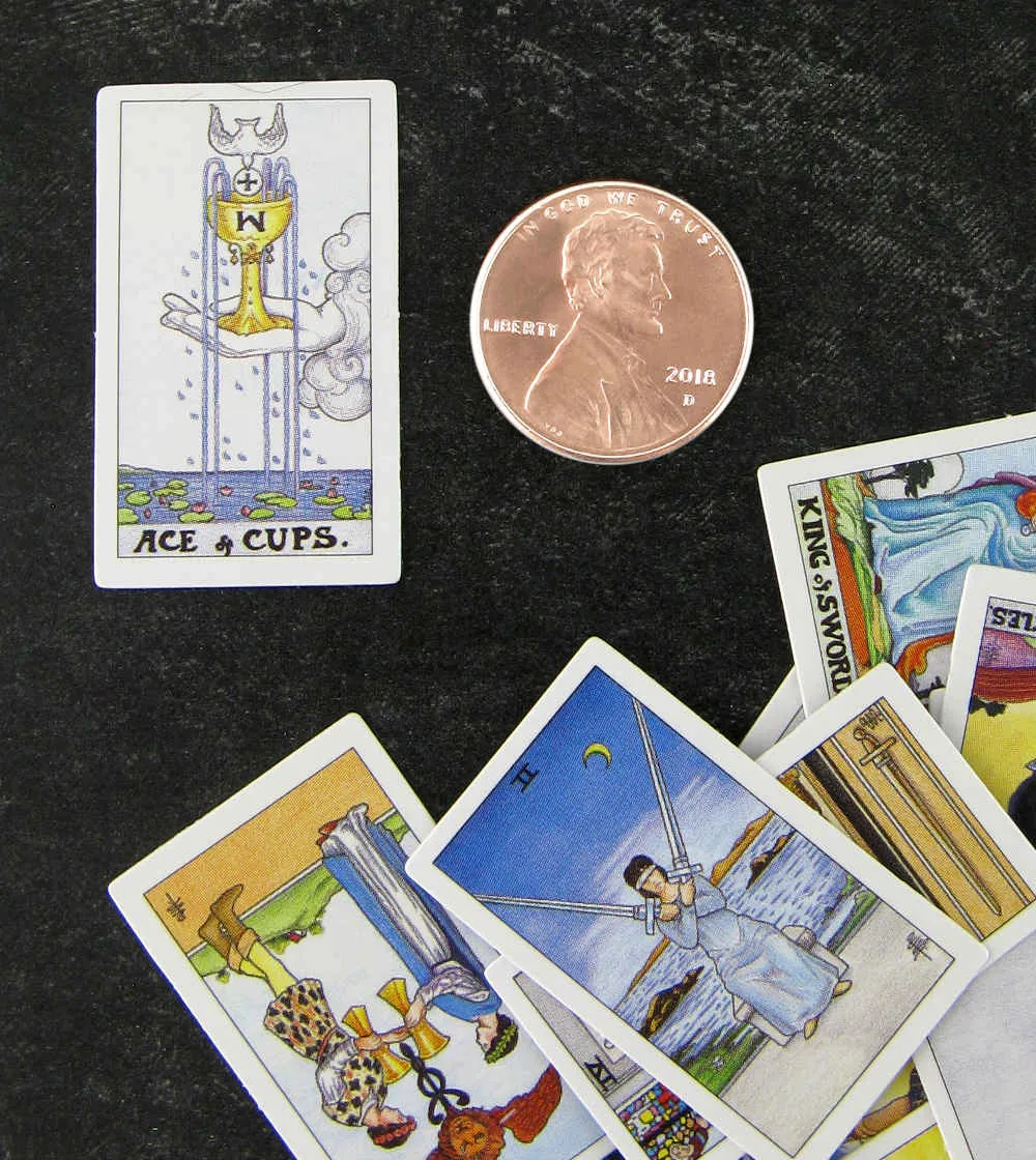 Tiny Universal Waite Tarot Cards Keychain