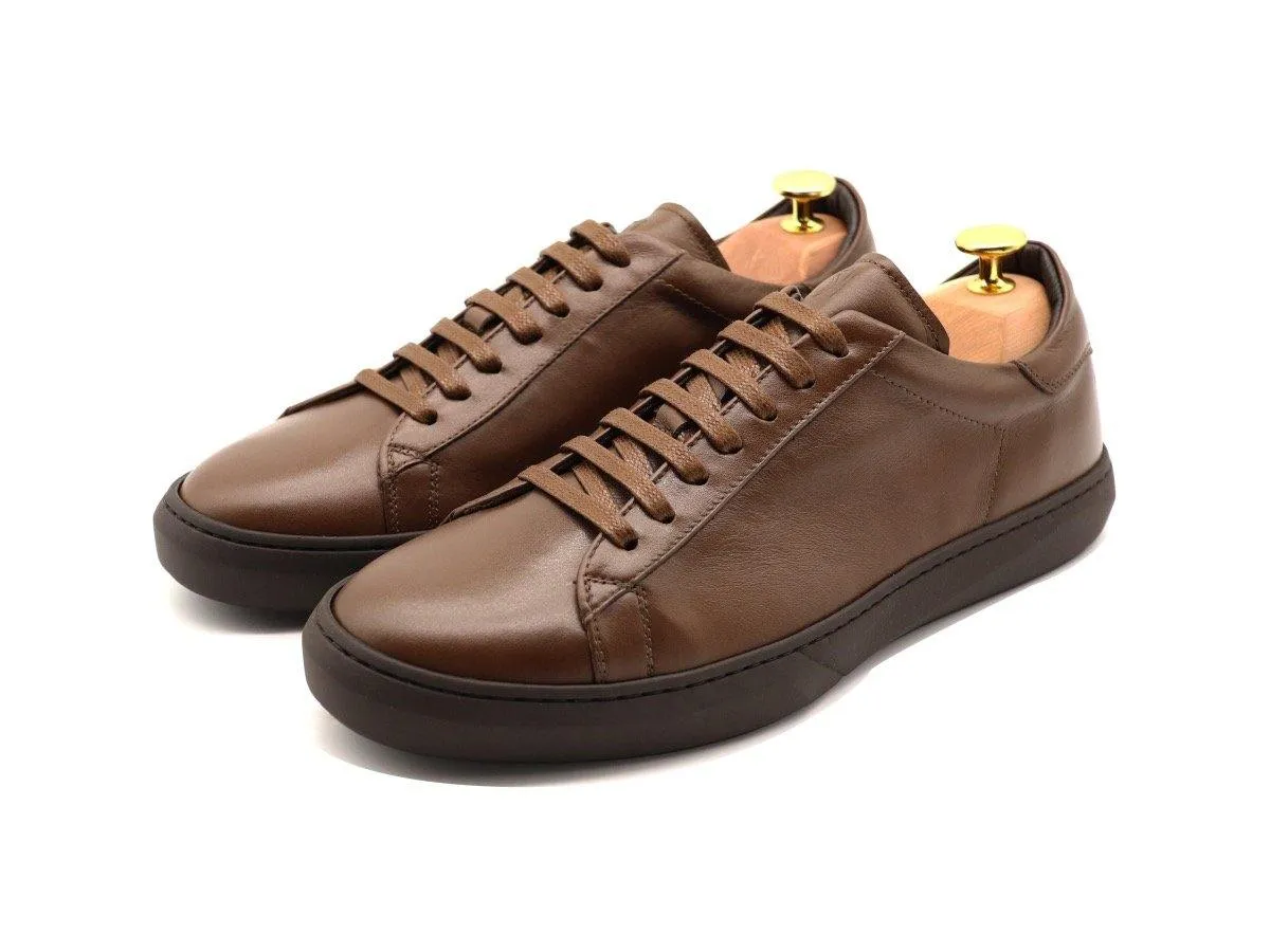 Tomlins Men's Calf Leather Low Top Sneakers - Dark Brown