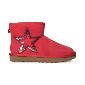 UGG Classic Mini Star Ribbon Red Boots - Women's