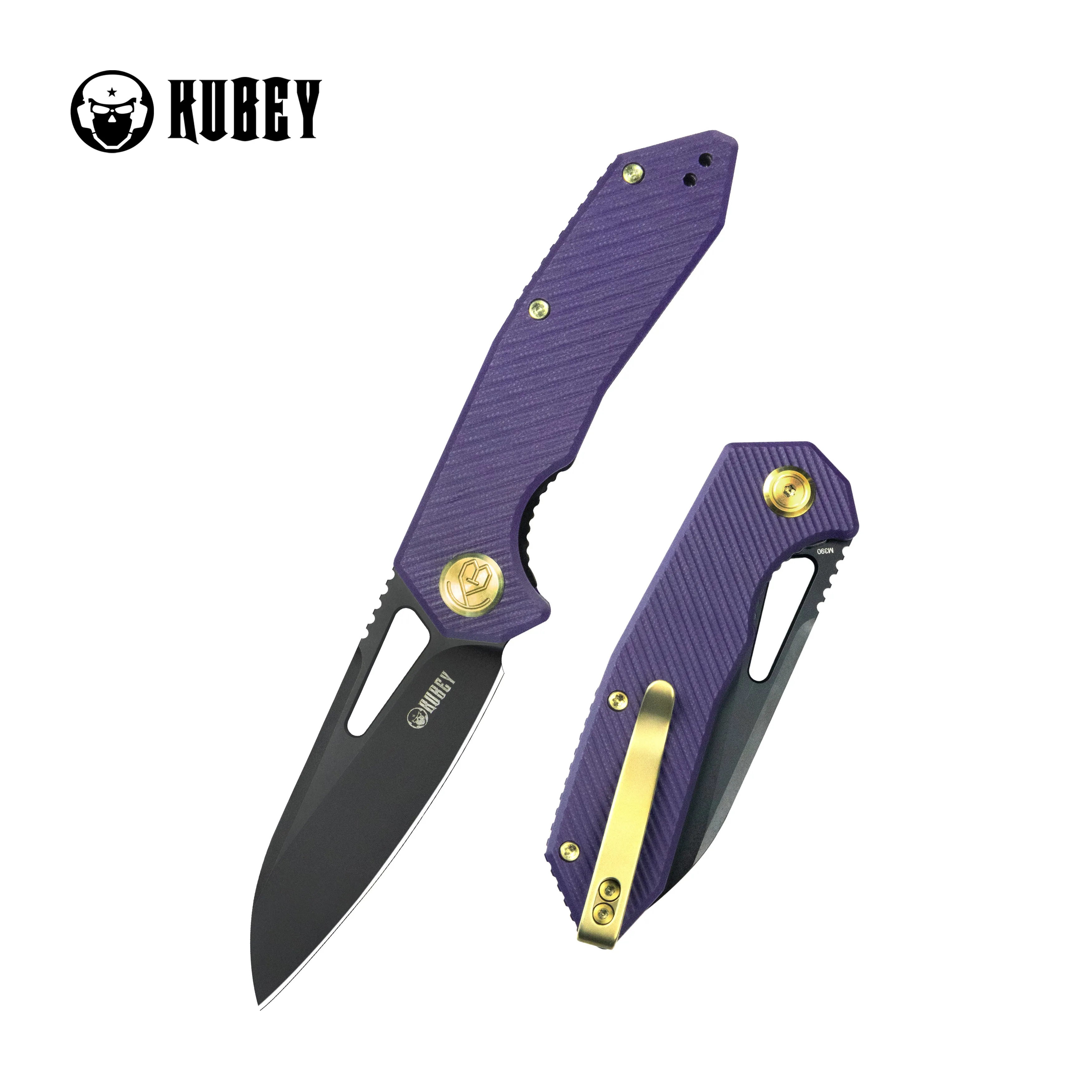 Vagrant Liner Lock EDC Folding Knife Purple G10 Handle 3.15 inch Blackwash M390 KB291W