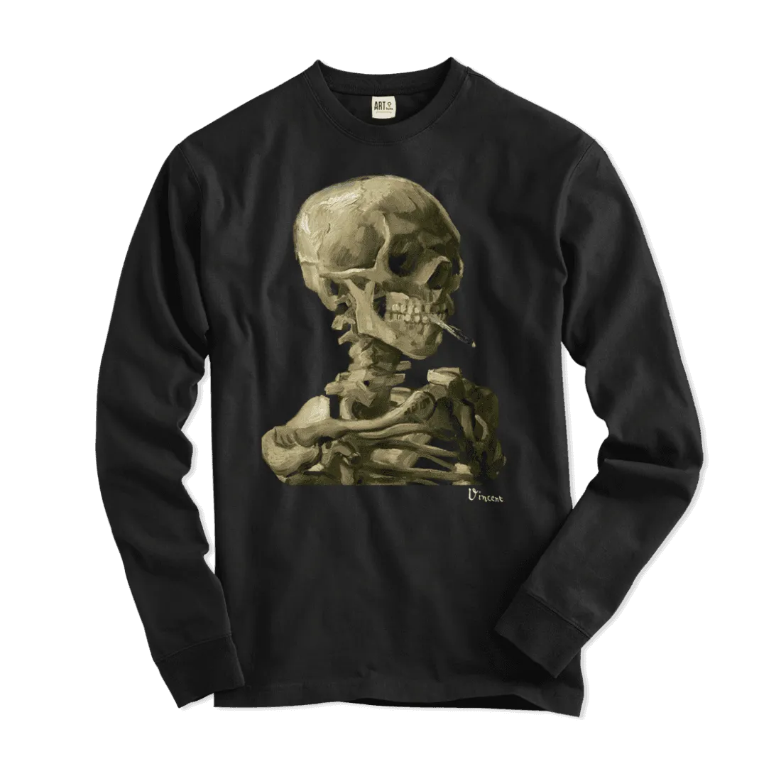 Van Gogh Skull of a Skeleton With Burning Cigarette 1886 Long Sleeve Shirt