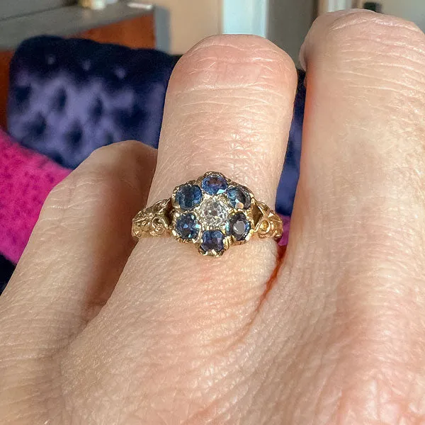 Victorian Diamond & Sapphire Ring