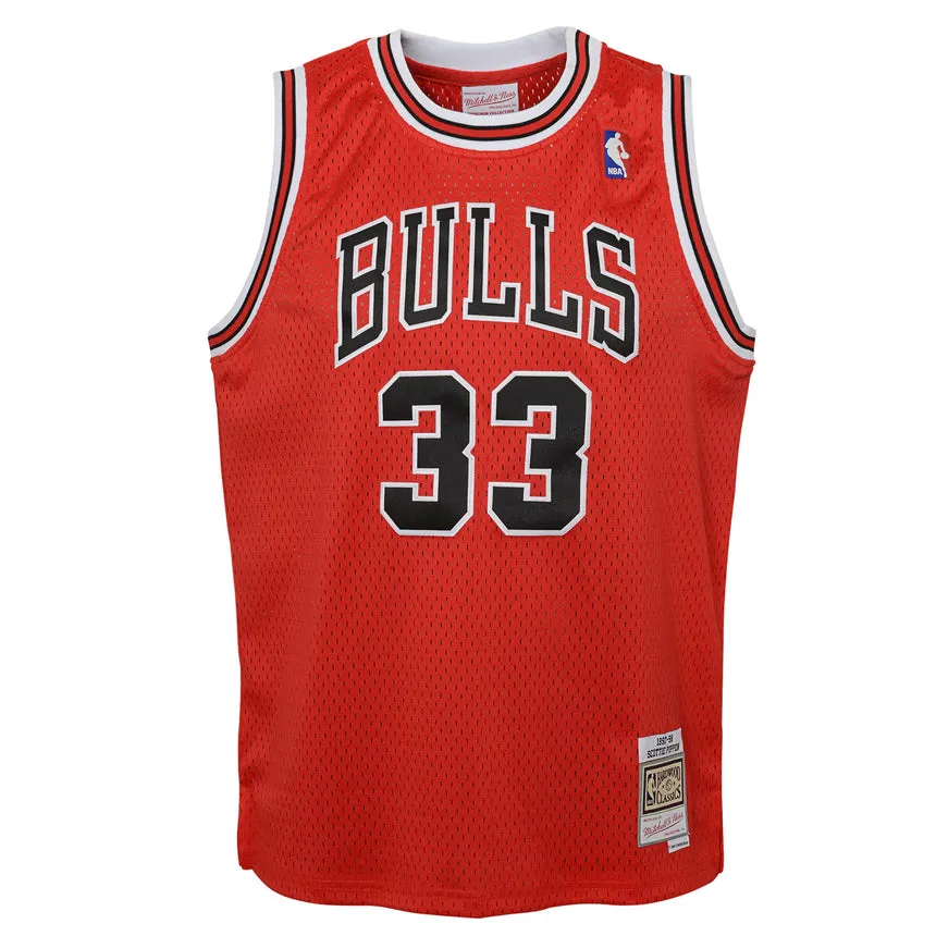 Youth Chicago Bulls Scottie Pippen Mitchell & Ness Red Hardwood Classics Swingman Jersey