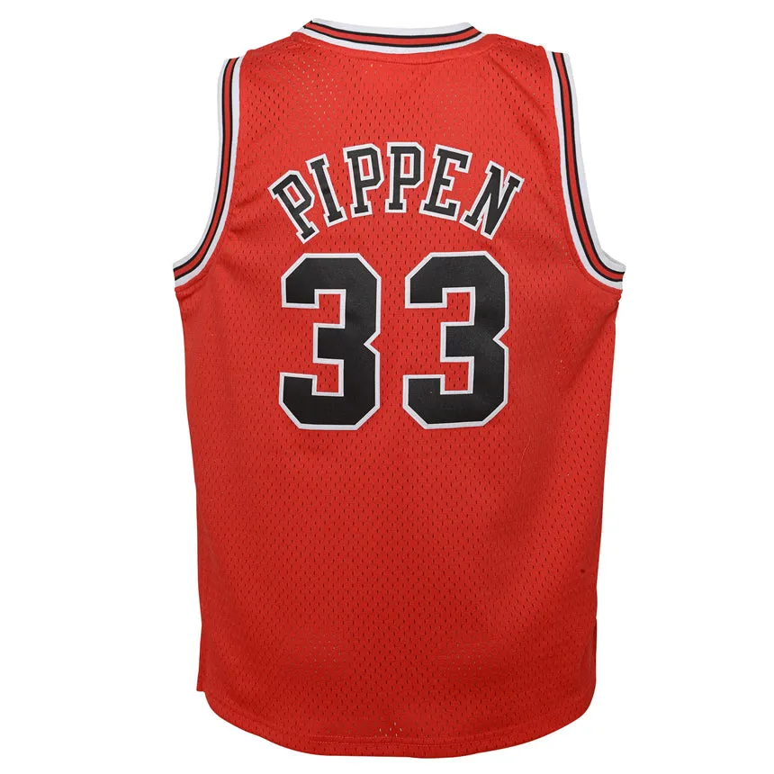 Youth Chicago Bulls Scottie Pippen Mitchell & Ness Red Hardwood Classics Swingman Jersey